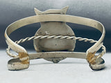 Best Vintage Southwest Sterling Silver Owl Shell Inlay Bracelet