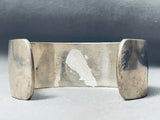 Detailed Geometric Vintage Navajo Sterling Silver Bracelet Cuff Hvy-Nativo Arts