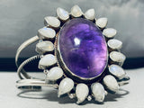 One Of The Coolest Vintage Native American Navajo Amethyst Sterling Silver Bracelet-Nativo Arts