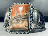 Hot Lava Agate Very Rare Vintage Native American Navajo Sterling Silver Bracelet-Nativo Arts