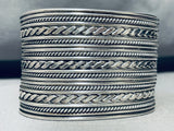 23 Story Tall Vintage Native American Navajo Sterling Silver Bracelet Cuff-Nativo Arts