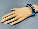 Space Travel Inlay Native American Navajo Turquoise Sterling Silver Bracelet-Nativo Arts