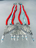 221 Grams!! Massive Native American Navajo Thunderbird Sterling Silver Necklace-Nativo Arts