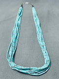 Exquisite Vintage Native American Navajo Turquoise Heishi Sterling Silver Necklace-Nativo Arts