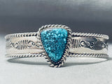 One Of The Best Vintage Native American Navajo Spiderweb Turquoise Sterling Silver Bracelet-Nativo Arts