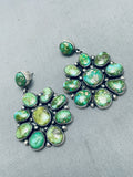 The Best Vintage Native American Navajo Sonoran Gold Turquoise Sterling Silver Earrings-Nativo Arts
