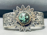 Star Basket Native American Navajo Spiderweb Turquoise Sterling Silver Bracelet Cuff-Nativo Arts