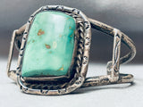 Chunky Carico Lake Turquoise Vintage Native American Navajo Sterling Silver Bracelet-Nativo Arts