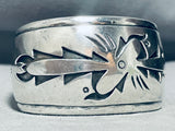 One Of The Most Unique Rounded Swirl Sterling Silver Vintage Native American Navajo Bracelet-Nativo Arts
