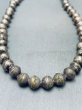 Native American Early 1900's Hand Tooled Vintage Navajo Coin Or Sterling Silver Necklace Old-Nativo Arts