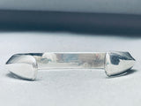 Lest Ortiz Vintage Native American Navajo Turquoise Inlay Sterling Silver Bracelet-Nativo Arts