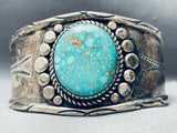 One Of The Best Vintage Navajo Carico Lake Turquoise Sterling Silver Bracelet-Nativo Arts