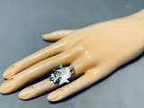 Astonishing Vintage Native American Zuni Turquoise Sterling Silver Ring Signed-Nativo Arts