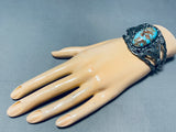 Museum On The Wrist! Vintage Native American Navajo Turquoise Sterling Silver Bracelet-Nativo Arts