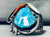 Very Rare Gilbert Turquoise Vintage Native American Navajo Huge Sterling Silver Bracelet-Nativo Arts