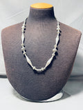 Carefully Hand Tooled Vintage Native American Navajo Sterling Silver Button Bead Necklace Old-Nativo Arts