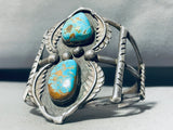 Tower Of Rare Turquoise!! Vintage Native American Navajo Old Deposit Sterling Silver Bracelet-Nativo Arts