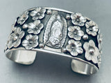 Lady Of Guadalupe Detailed Southwest Sterling Silver Bracelet Cuff-Nativo Arts