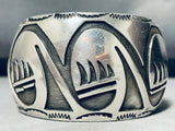 97 Grams Heavy Monster Vintage Native American Navajo Wave Sterling Silver Bracelet - Wow!-Nativo Arts