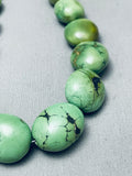 Chunky Dunky Vintage Native American Navajo Green Turquoise Sterling Silver Balls Necklace-Nativo Arts