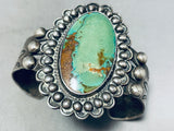 Very Early Heavy Vintage Native American Navajo Cerrillos Turquoise Sterling Coin Ingot Bracelet-Nativo Arts