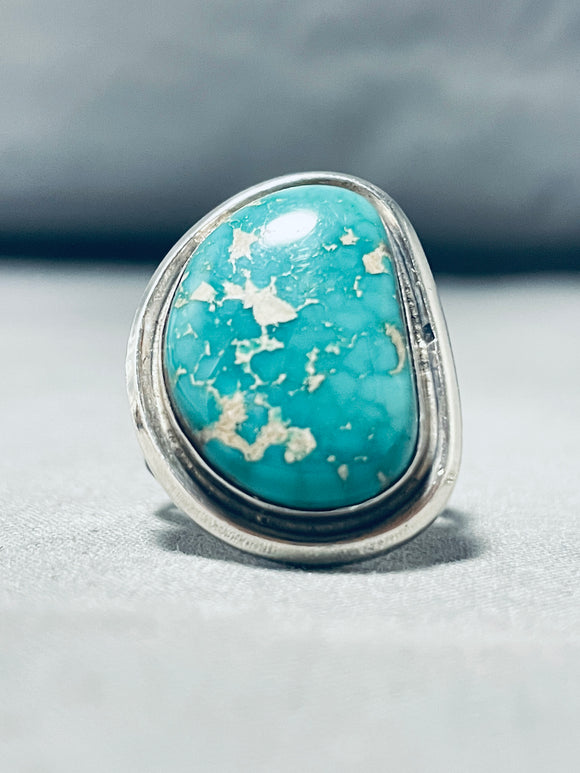 Authentic Native American Navajo Gilbert Turquoise Sterling Silver Ring-Nativo Arts