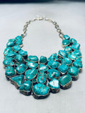 One Of Most Incredible Ever Vintage Native American Navajo Turquoise Sterling Silver Necklace-Nativo Arts