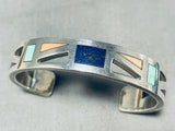 5.5 Inch Wrist Vintage Native American Navajo Turquoise Sterling Silver Bracelet-Nativo Arts