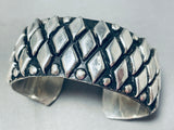 The Best Vintage Native American Navajo Rhombus Shape Works Sterling Silver Bracelet-Nativo Arts