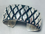 The Best Vintage Native American Navajo Rhombus Shape Works Sterling Silver Bracelet-Nativo Arts