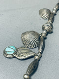 Native American Rare Longer 30 Inch Seashell Vintage Navajo Sterling Silver Necklace-Nativo Arts