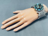 Robert Yellowhorse Magnificent 104 Grams Turquoise Sterling Silver Bracelet-Nativo Arts
