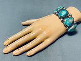 One Of The Best Vintage Native American Navajo Gilbert Turquoise Mine Sterling Silve Rbracelet-Nativo Arts