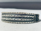 Early To Mid 1900's Vintage Native American Navajo Sterling Or Coin Silver Handstamped Bracelet-Nativo Arts