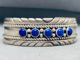 Midnight Lapis Vintage Native American Navajo Sterling Silver Bracelet Cuff-Nativo Arts