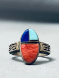 Amazing Vintage Native American Zuni Spiny Oyster Sterling Silver Ring-Nativo Arts