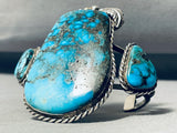 Best Vintage Native American Navajo Blue Diamond Turquoise Bsterling Silver Bracelet-Nativo Arts