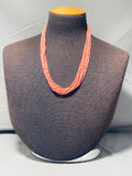 Dropdead Fab!! Native American Navajo Pink Coral Sterling Silver Necklace-Nativo Arts