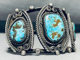 One Of The Finest Vintage Native American Navajo Morenci Turquoise Sterling Silver Bracelet-Nativo Arts