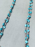 Incredible Vintage Native American Navajo Chunky Turquoise Heishi Sterling Silver Necklace