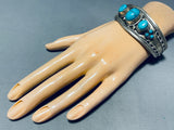 Lu Tsosie Vintage Native American Navajo Turquoise Sterling Silver Bracelet-Nativo Arts