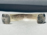 Superb Vintage Native American Navajo Signed Sterling Silver Bracelet-Nativo Arts