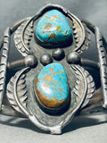 Tower Of Rare Turquoise!! Vintage Native American Navajo Old Deposit Sterling Silver Bracelet-Nativo Arts