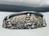 3d Forest Vintage Native American Navajo Sterling Silver Gold Sun Bracelet-Nativo Arts