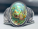 The Most Unique Vintage Native American Navajo Abalone Shell Sterling Silver Bracelet-Nativo Arts