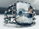 Museum Vintage Native American Navajo Squared Petrified Wood Sterling Silver Bracelet-Nativo Arts