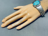 Wilson Padilla Native American Navajo Turquoise Sterling Silver Bracelet-Nativo Arts