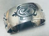 Cute Turtles!! Vintage Native American Navajo Hand Tooled Sterling Silver Bracelet-Nativo Arts