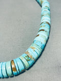 Native American 118 Grams Quality Vintage Santo Domingo Turquoise Sterling Silver Necklace-Nativo Arts