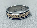 Gold And Sterling Vintage Native American Navajo Silver Ring-Nativo Arts